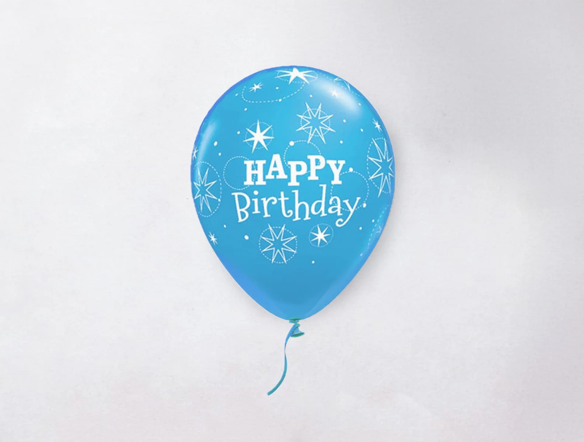 Helium Balloon - Happy Birthday Balloon Light Blue
