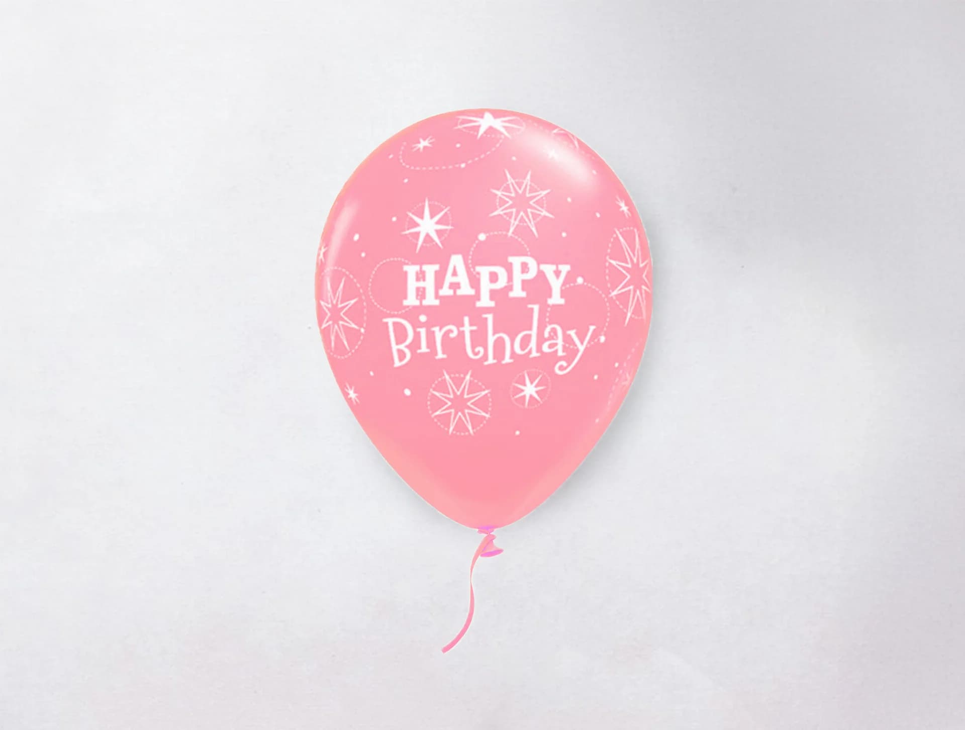 Helium Balloon - Happy Birthday Balloon Light Pink