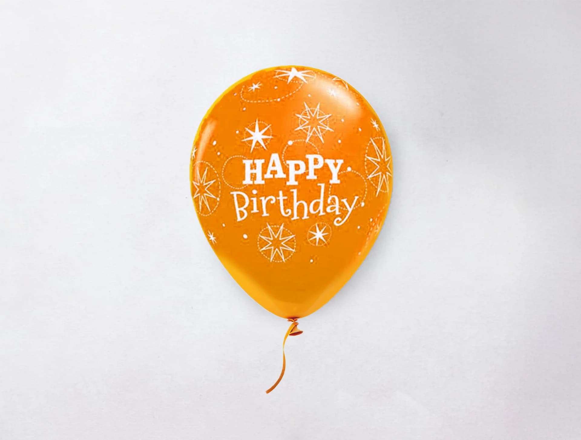 Helium Balloon - Happy Birthday Balloon Orange