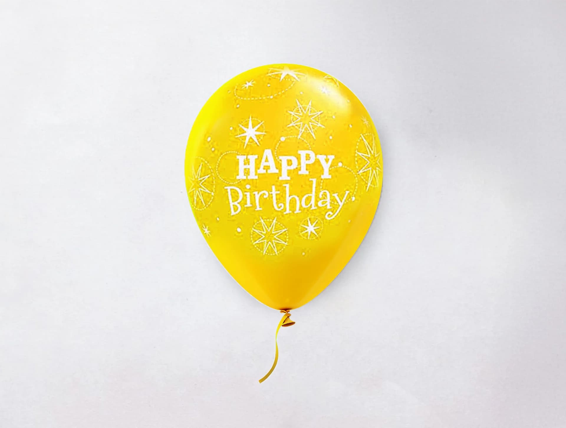 Helium Balloon - Happy Birthday Balloon Yellow