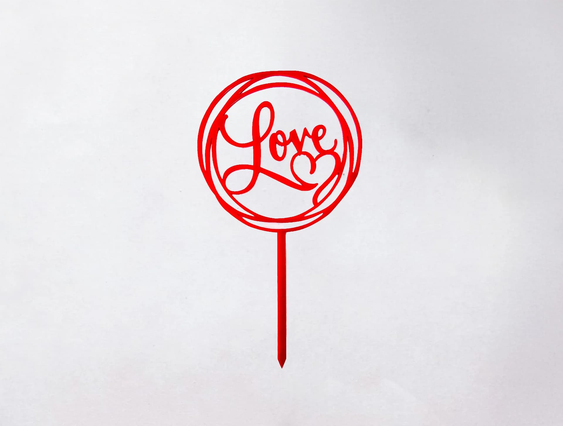 Acrylic Topper Red - Valentine's Day Round