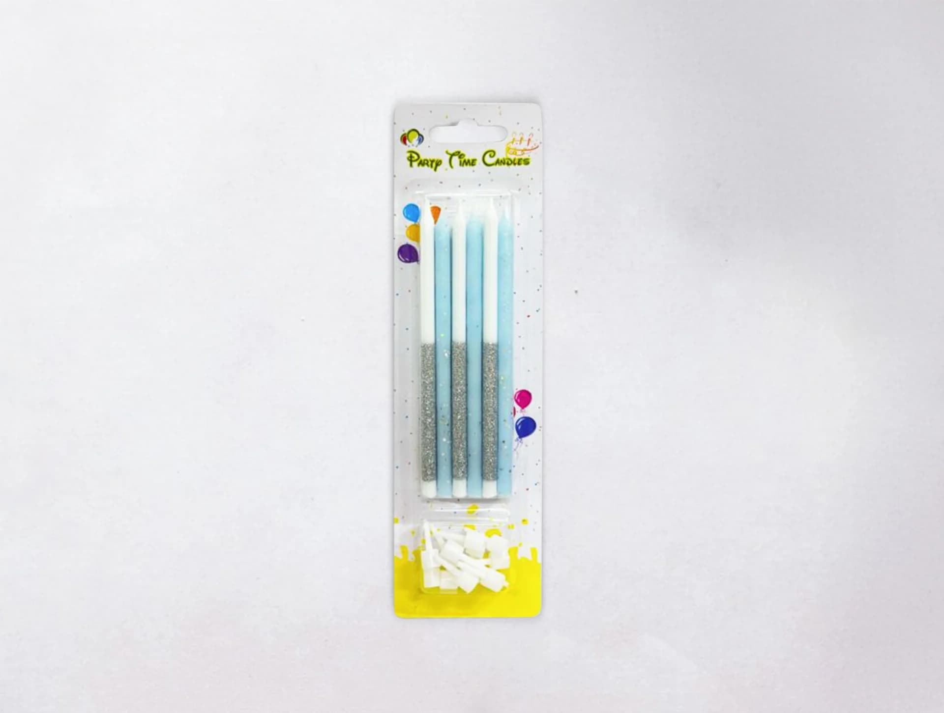 Birthday Candles - Blue and White 12 pcs