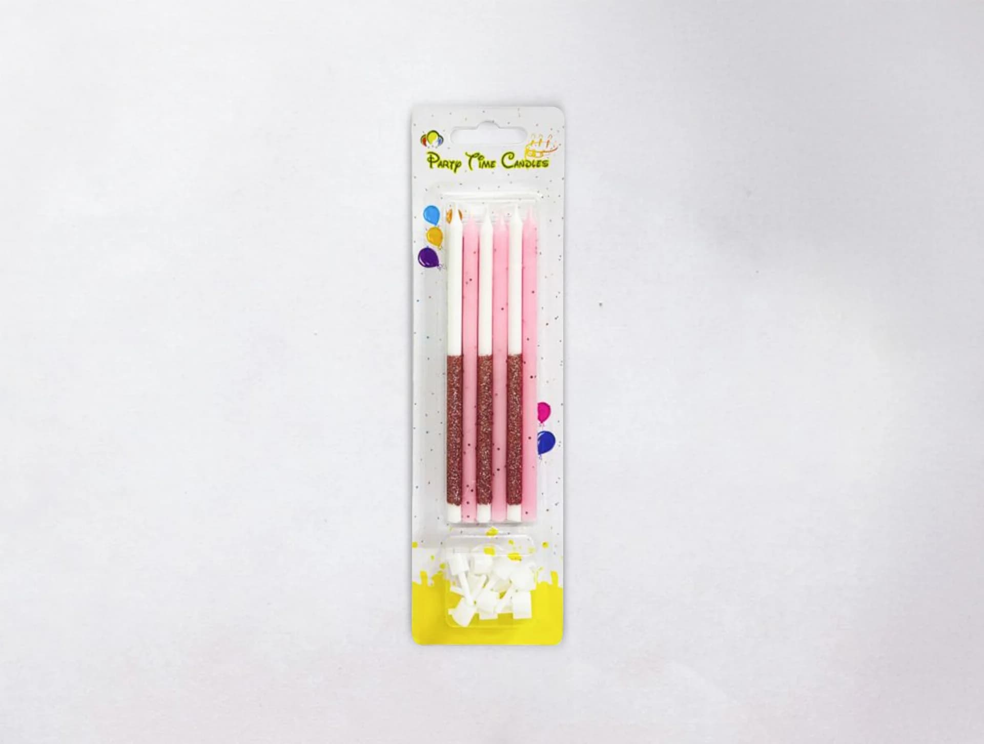 Birthday Candles - Pink and White 12 pcs