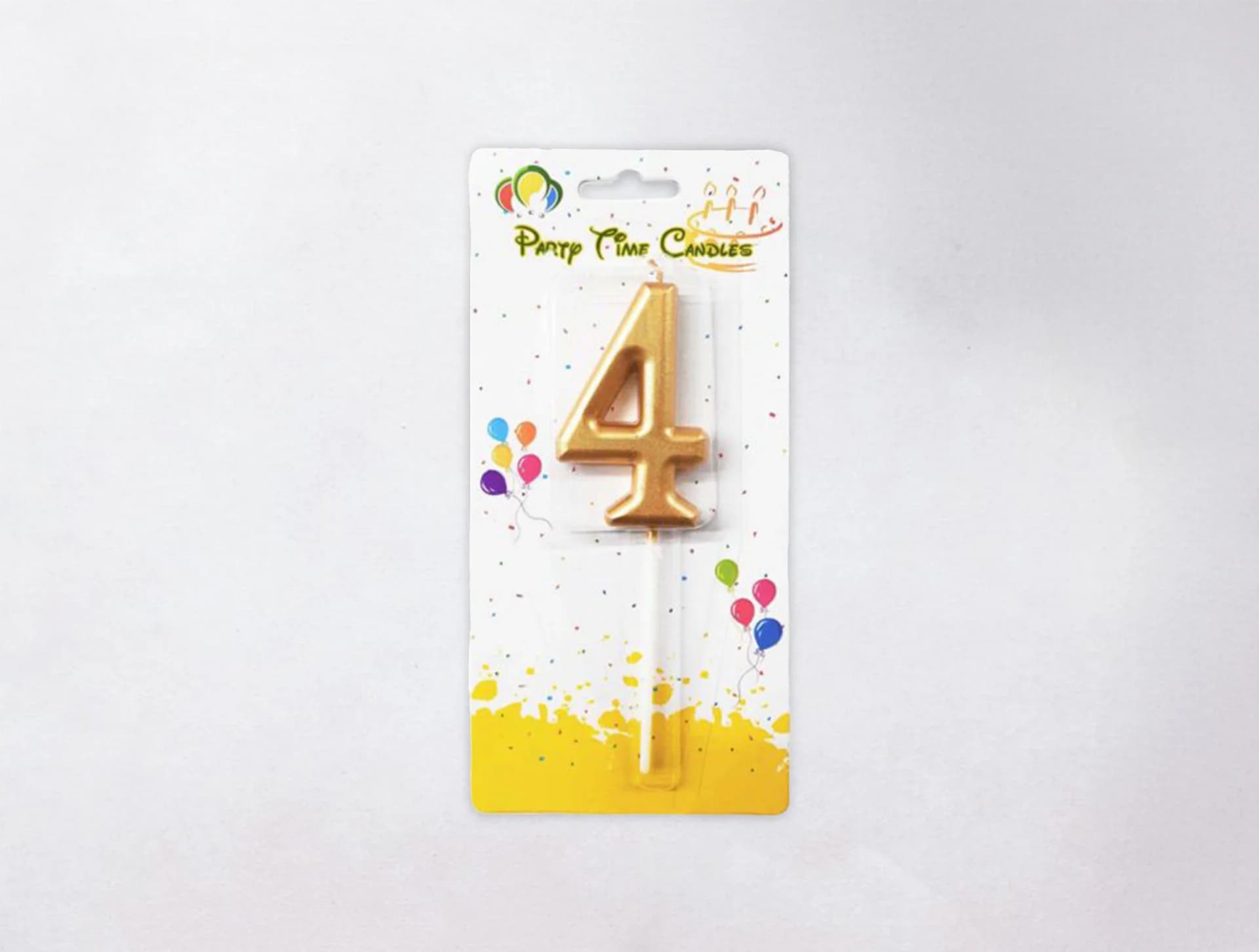 Number Candle - 4, Gold