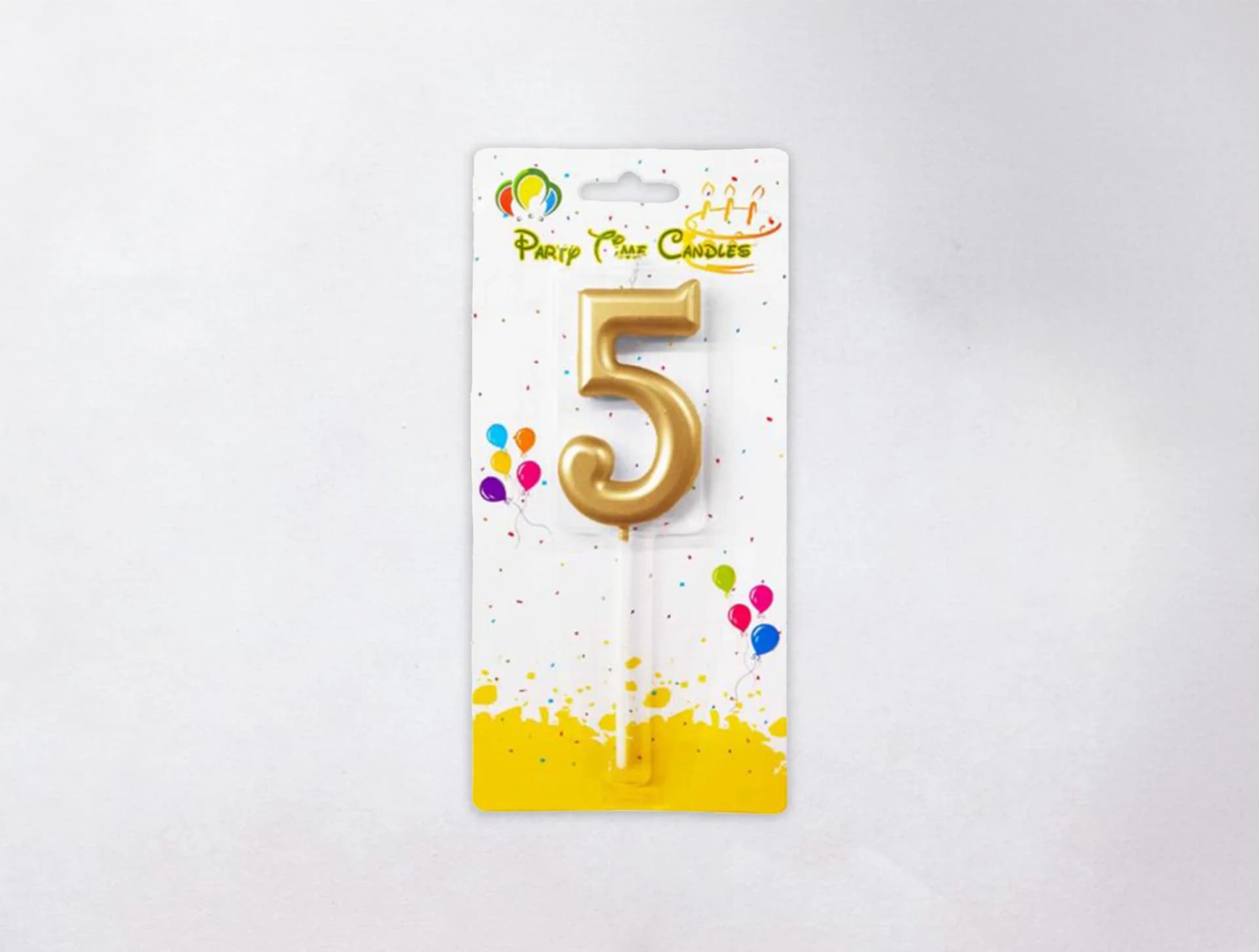 Number Candle - 5, Gold