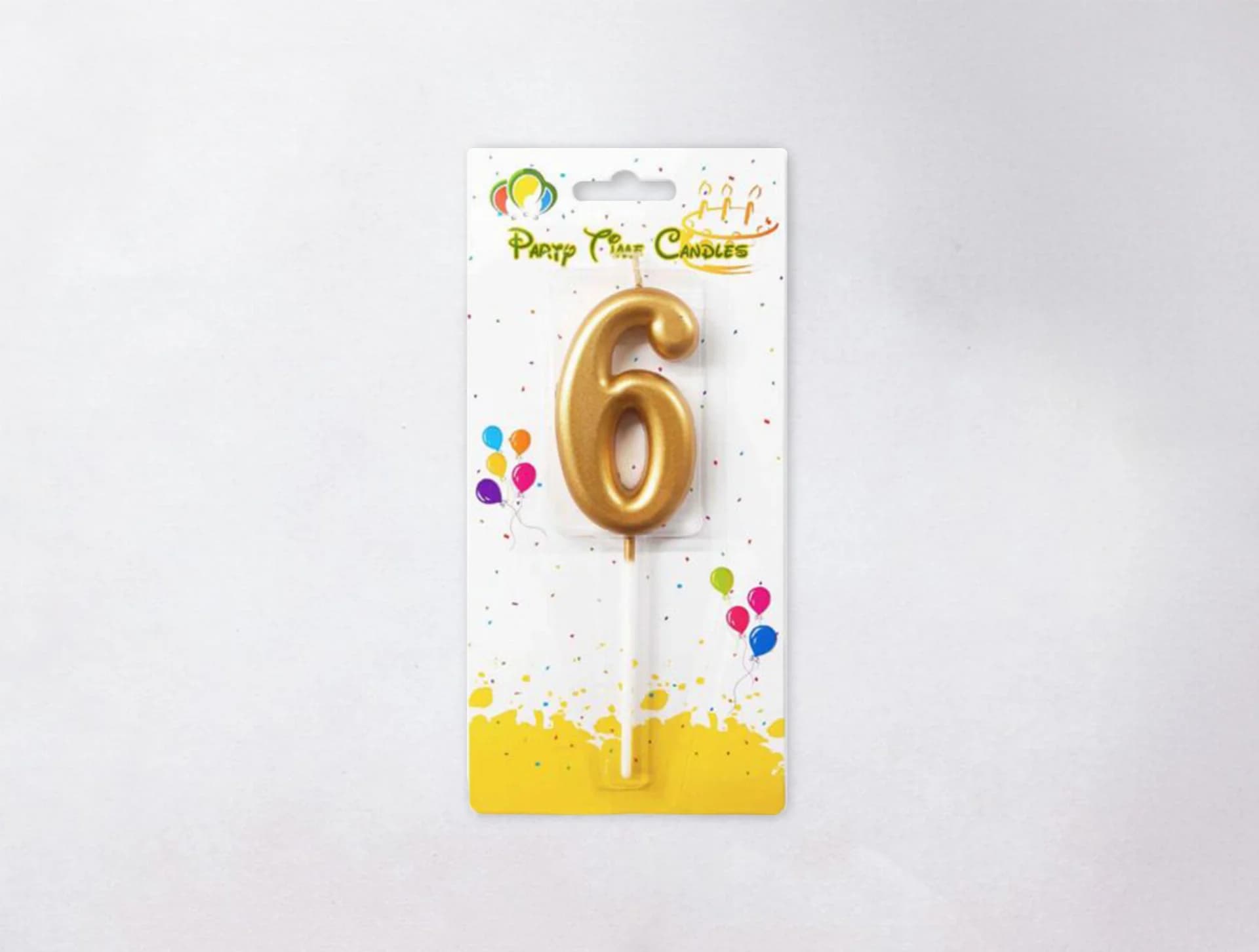 Number Candle - 6, Gold