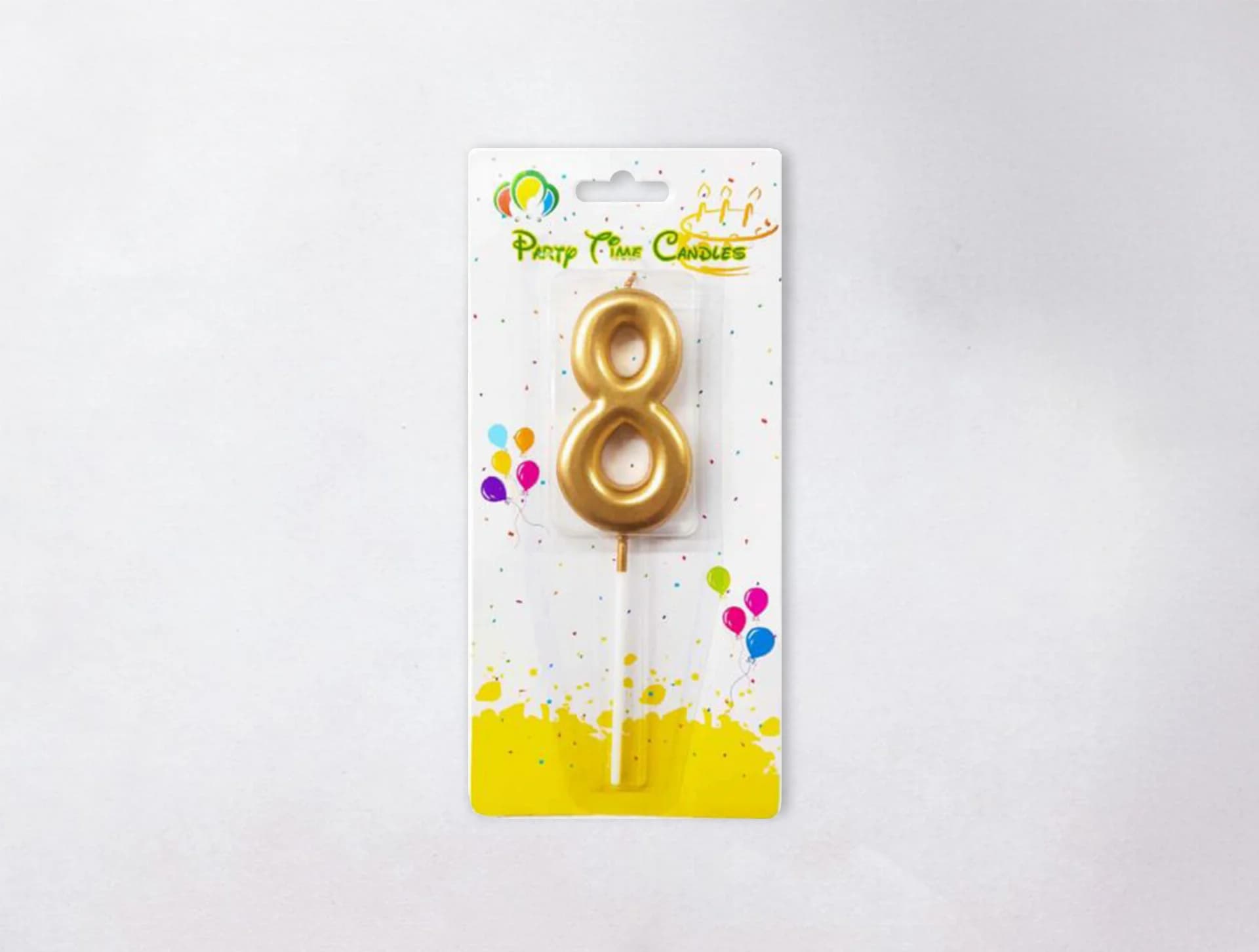 Number Candle - 8, Gold