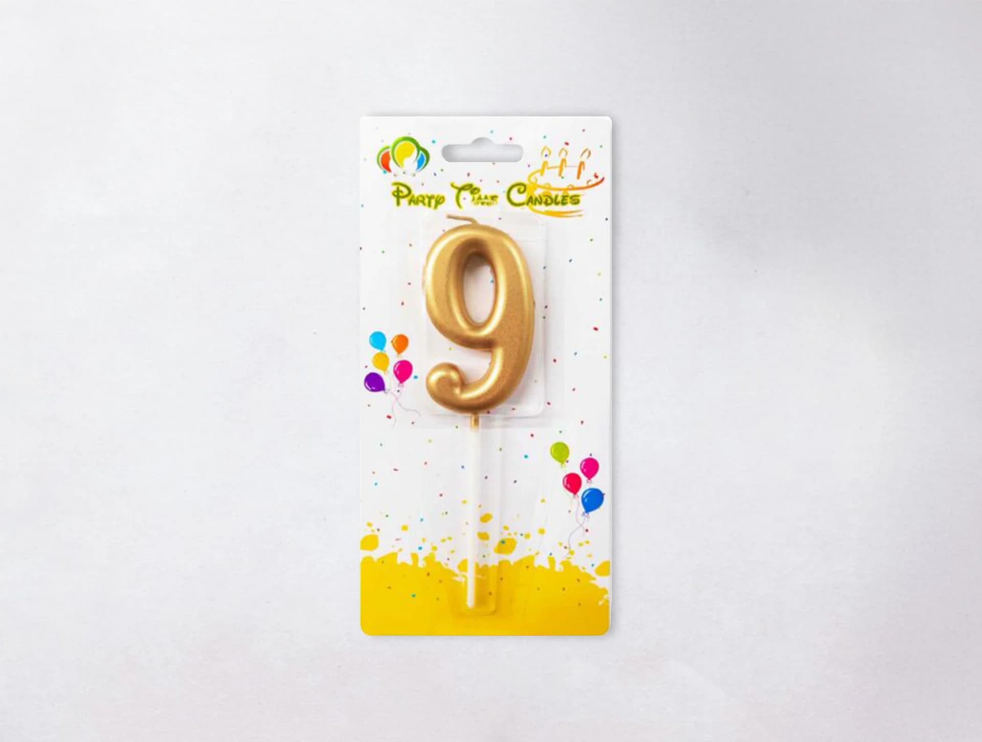 Number Candle - 9, Gold
