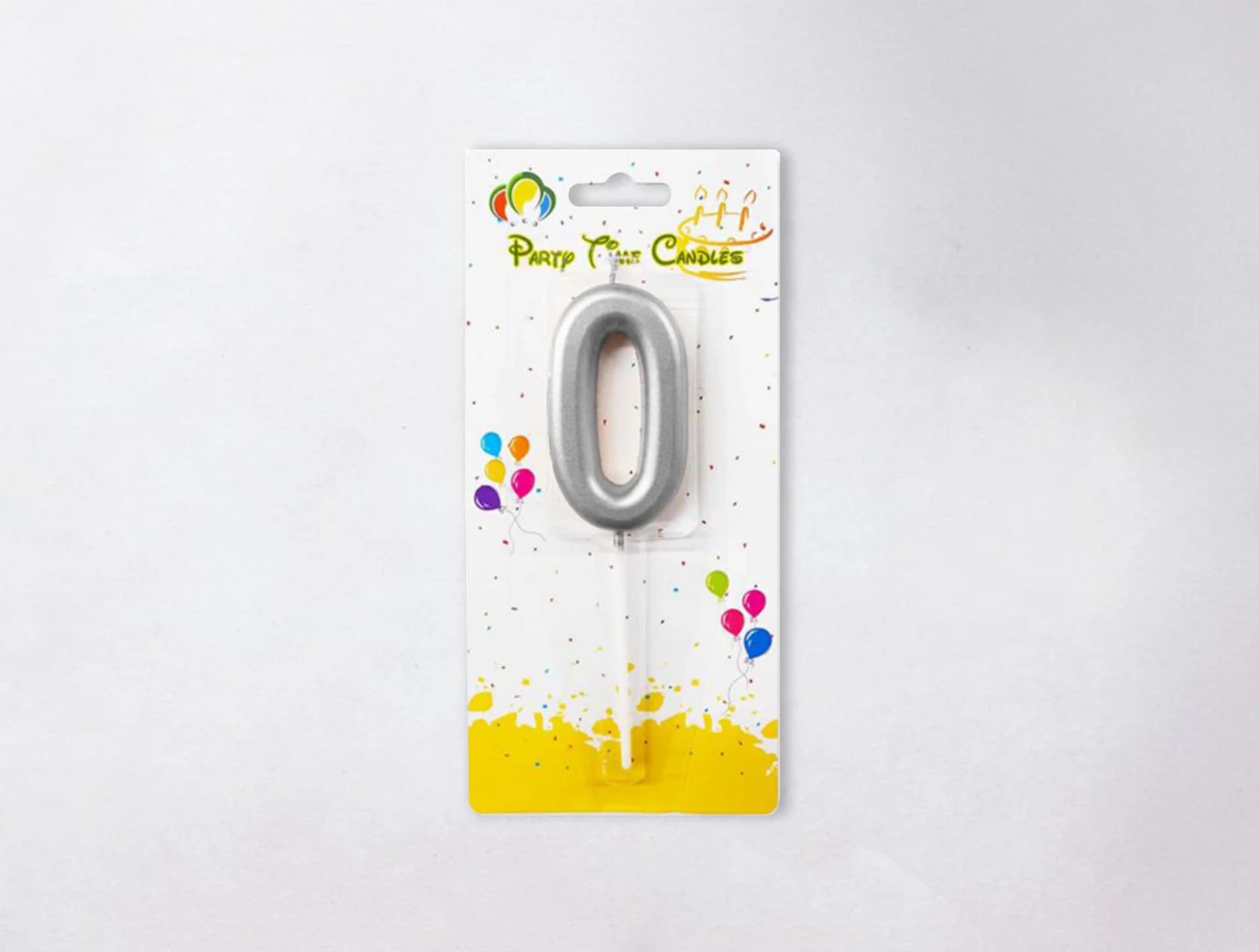 Number Candle - 0, Silver