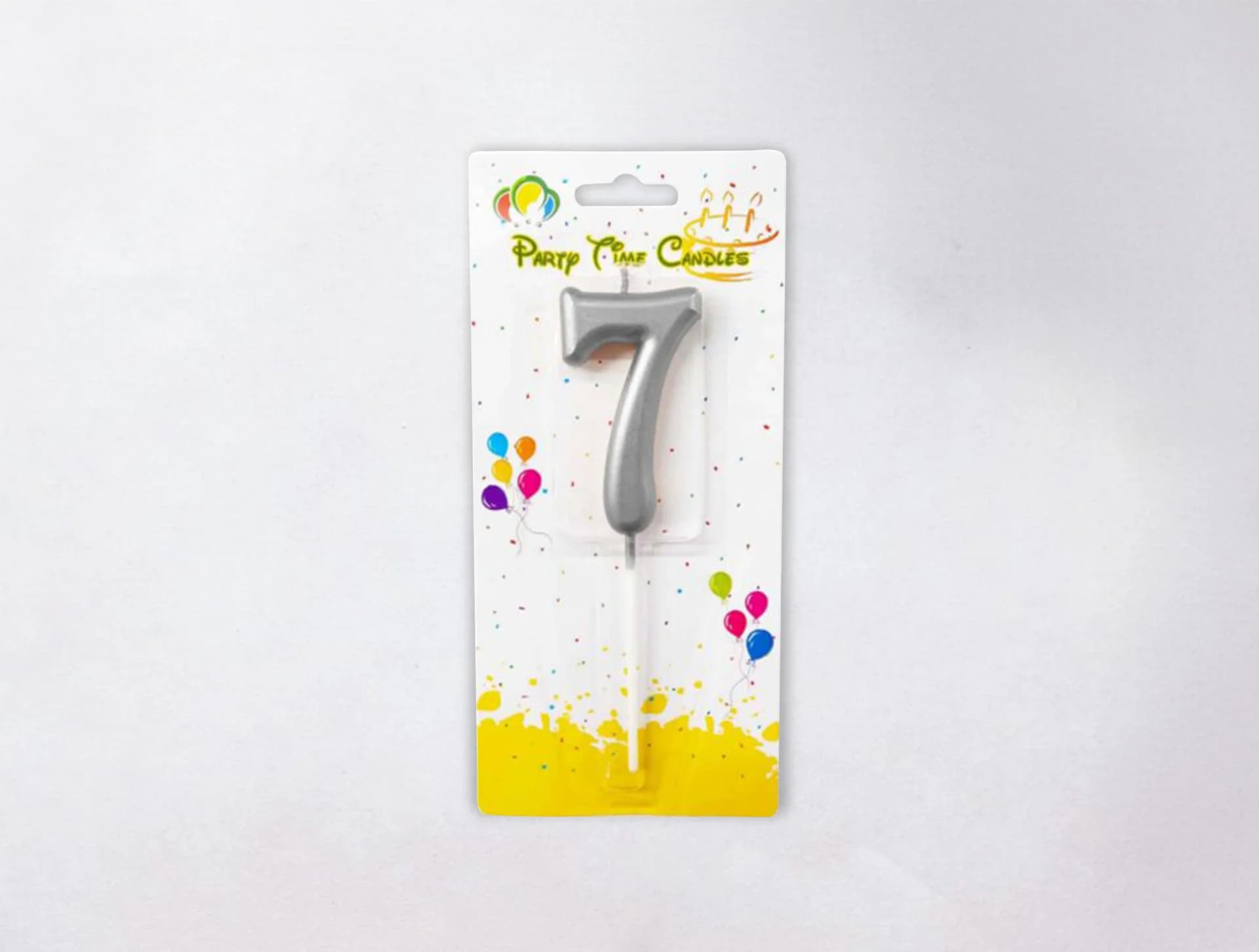 Number Candle - 7, Silver