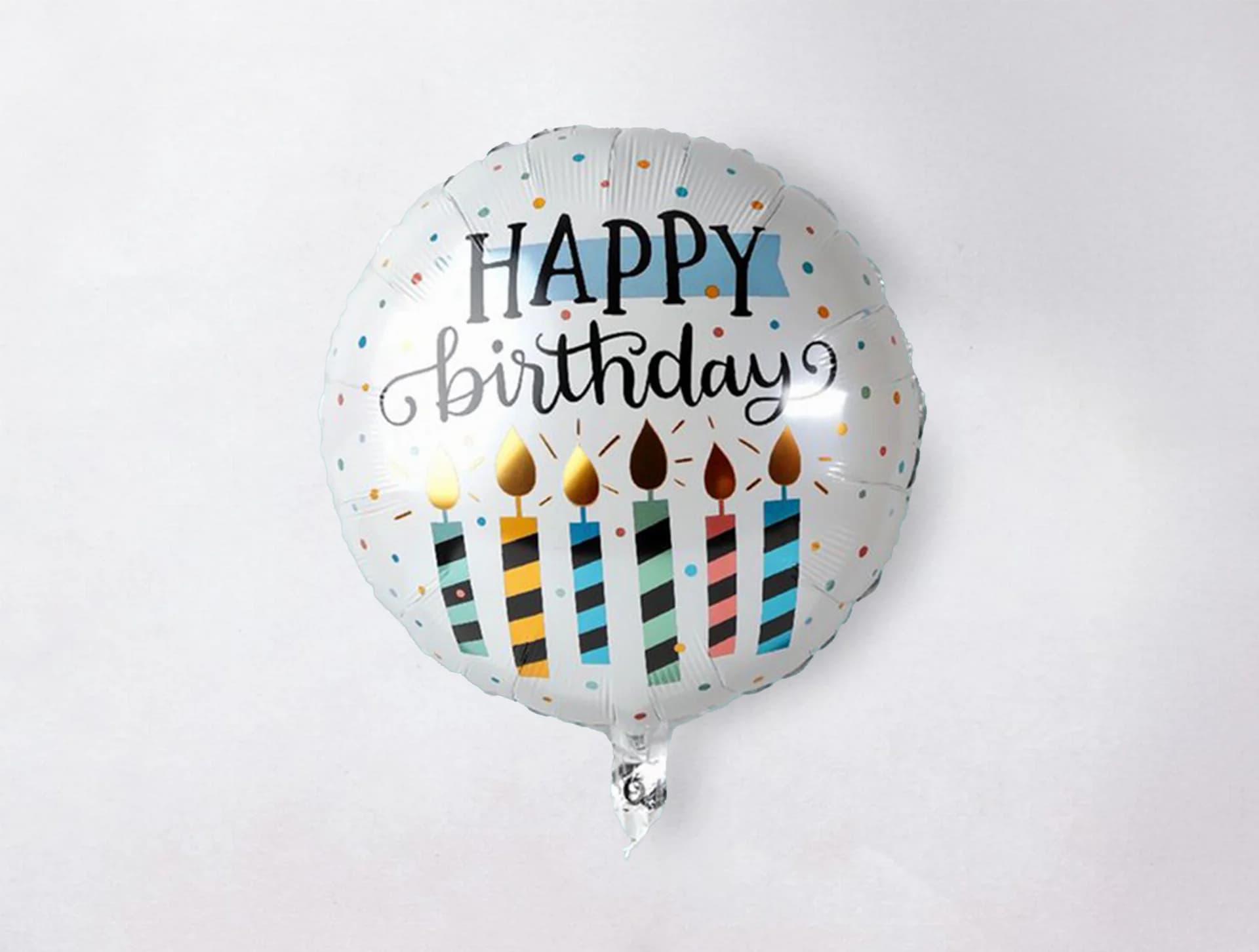 Helium Balloon - Happy Birthday Colorful Candles