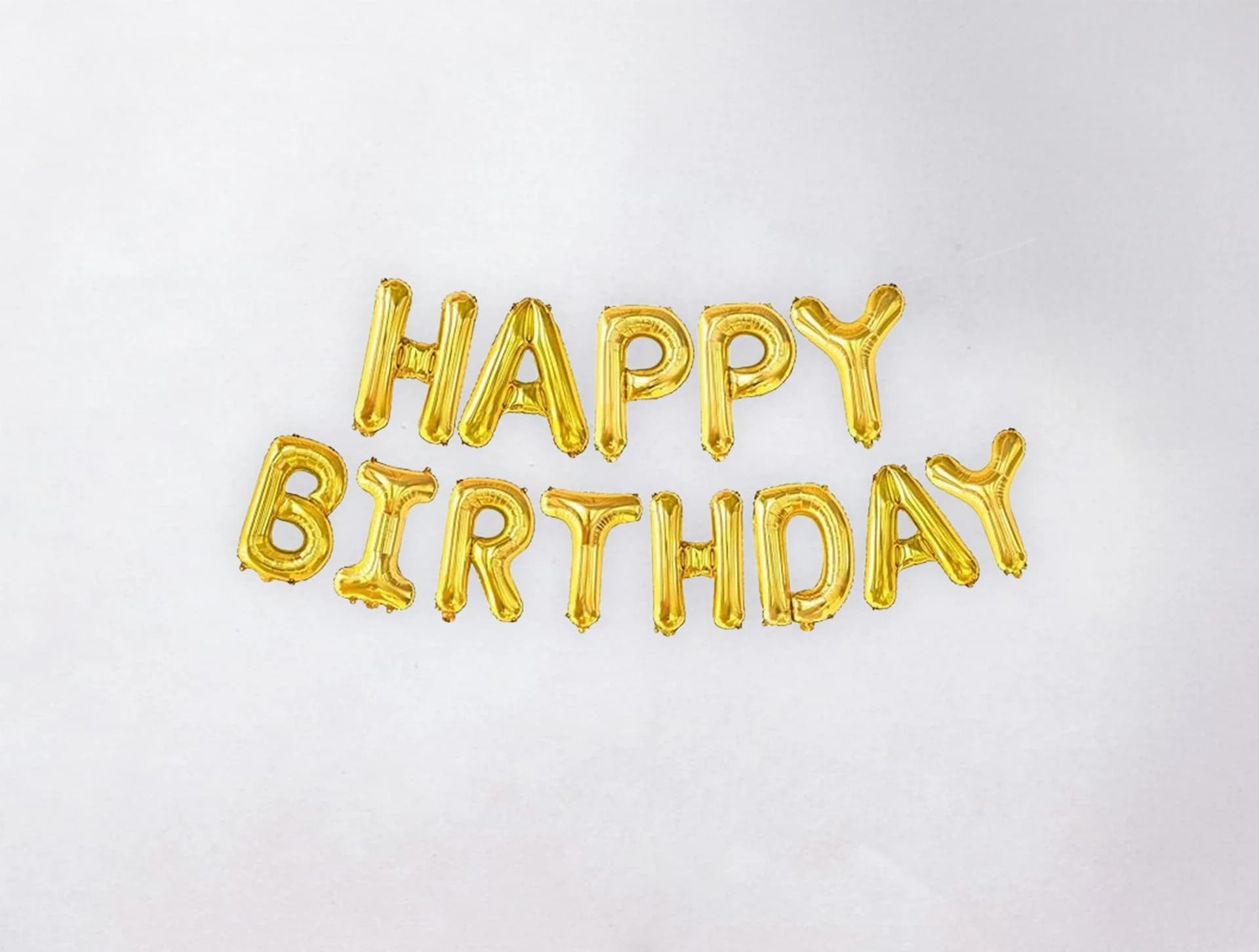 Helium Balloon - Happy Birthday Balloon Gold