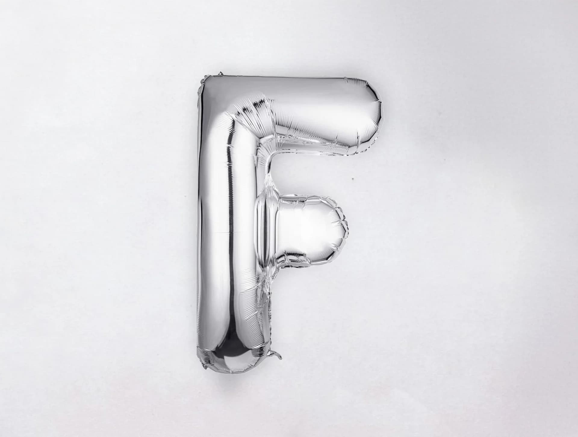 Helium Letter Balloon - F - Silver