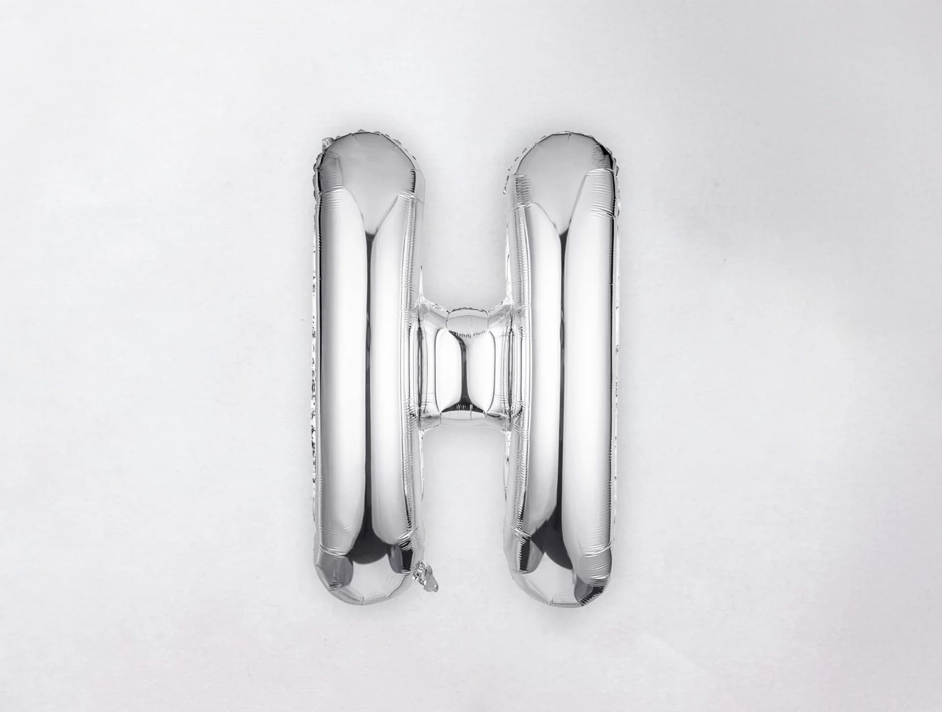 Helium Letter Balloon - H - Silver