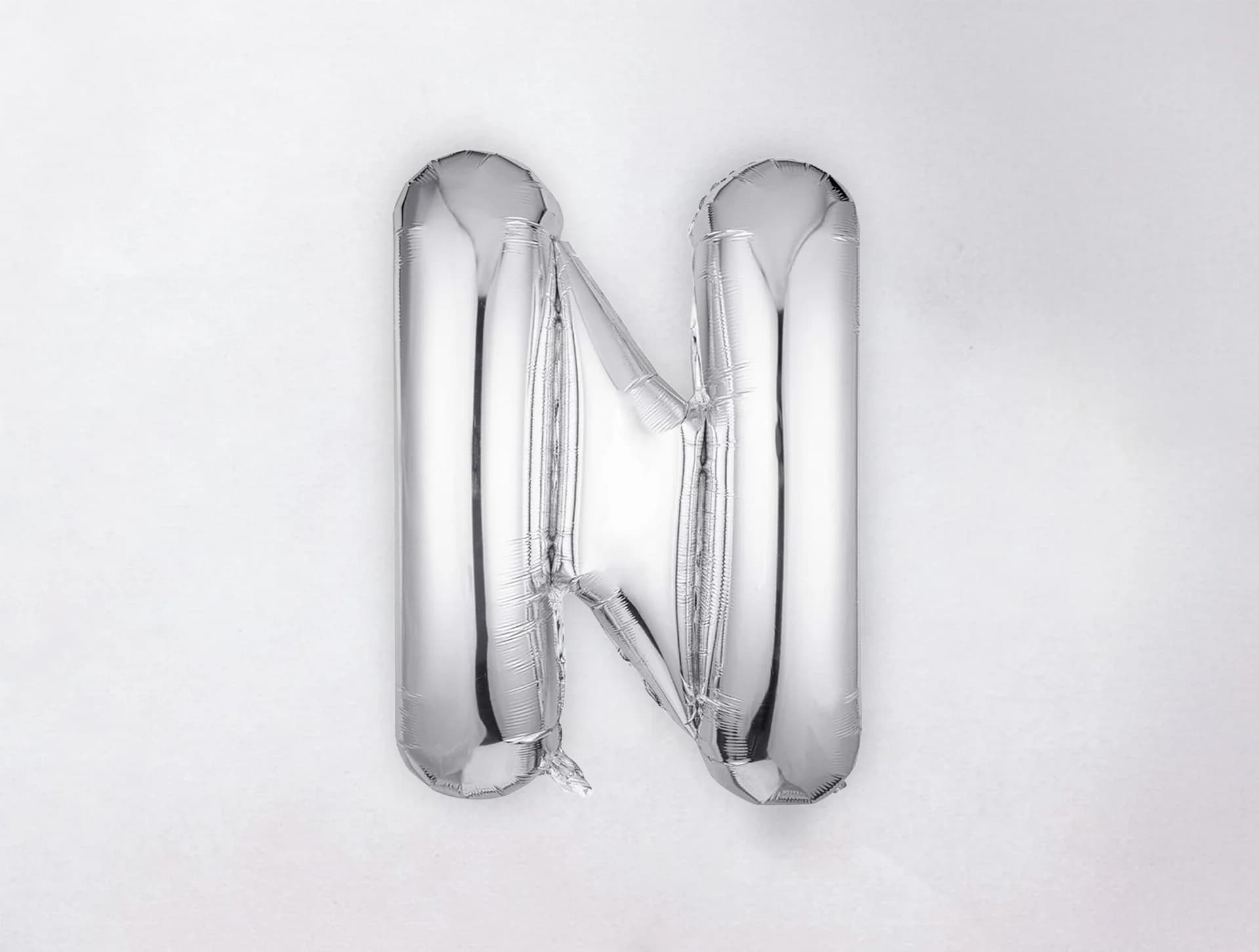 Helium Letter Balloon - N - Silver