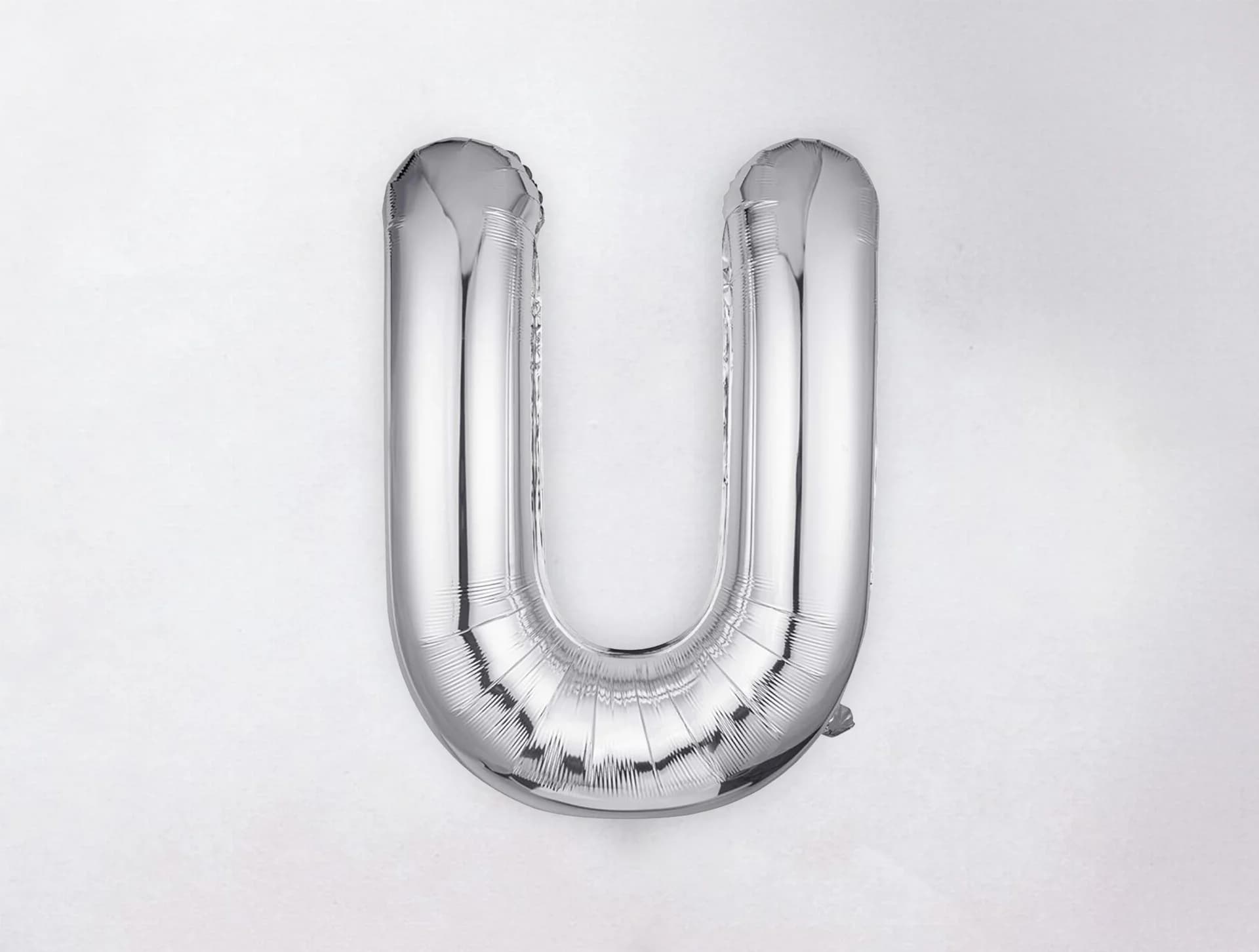 Helium Letter Balloon - U - Silver