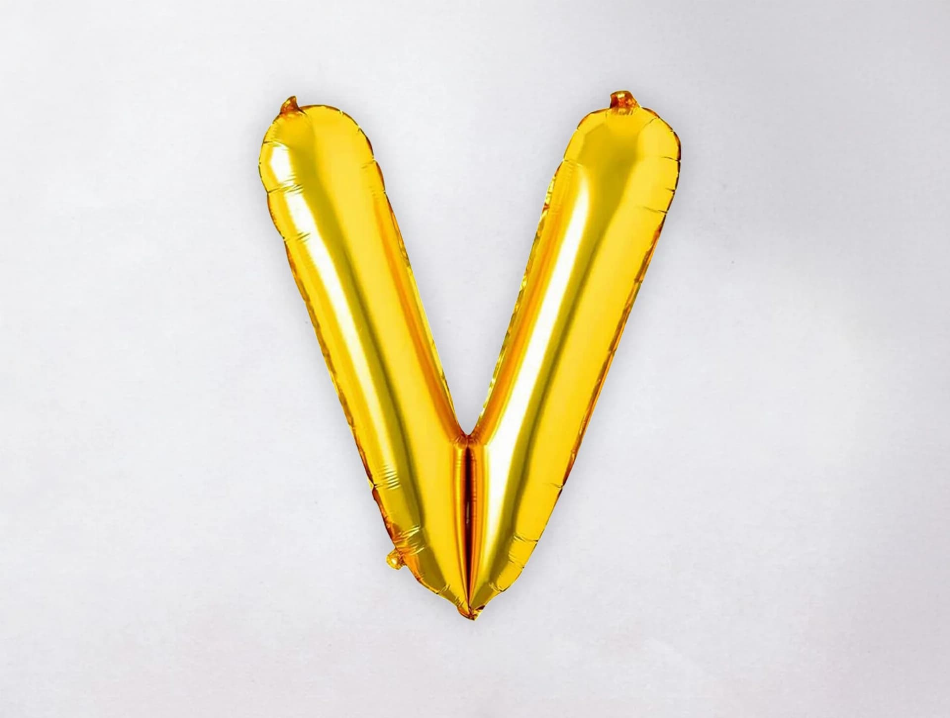 Helium Letter Balloon - V - Gold