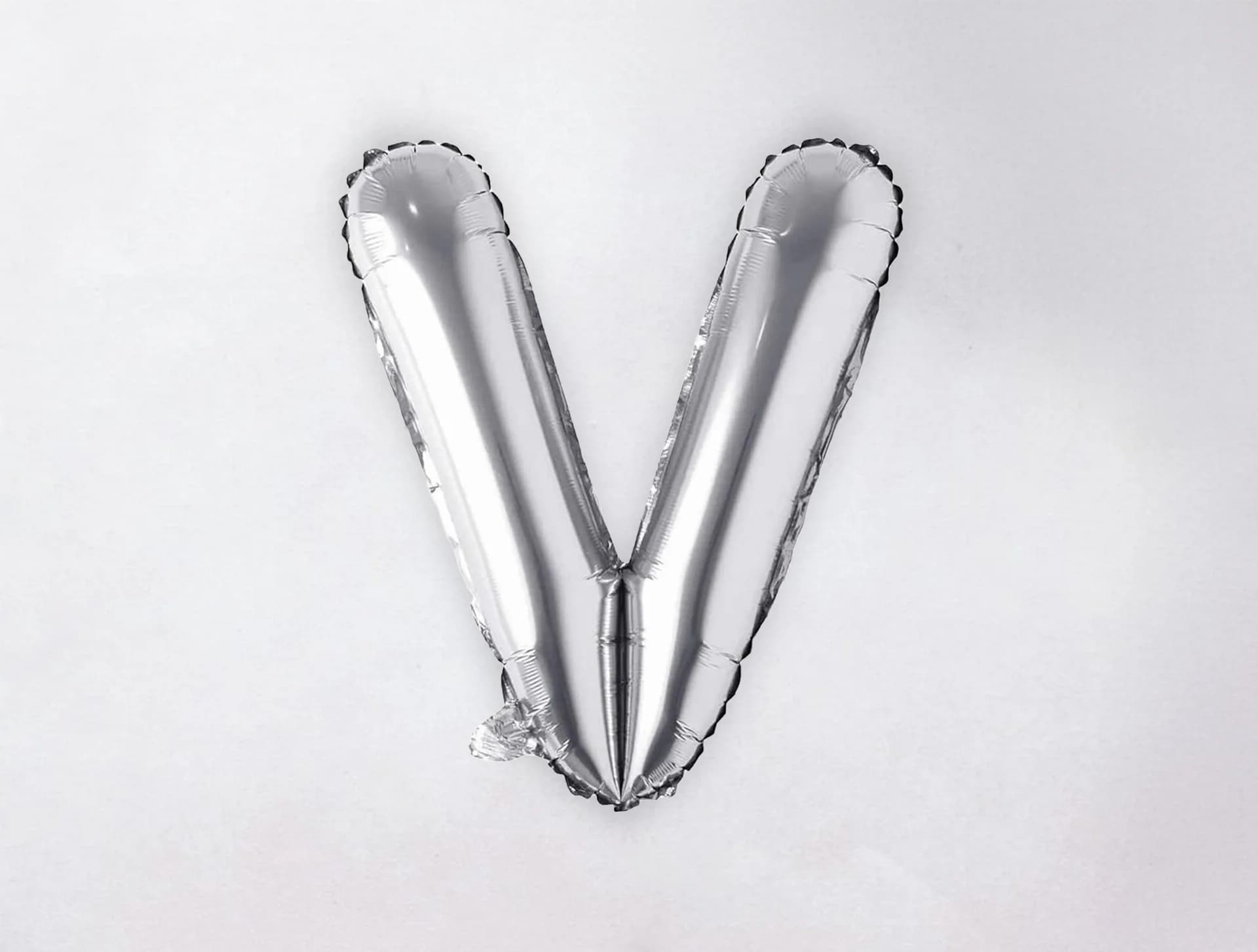 Helium Letter Balloon - V - Silver