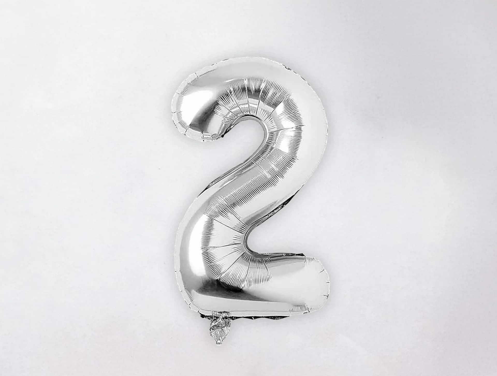 Helium Number Balloon - 2 - Silver
