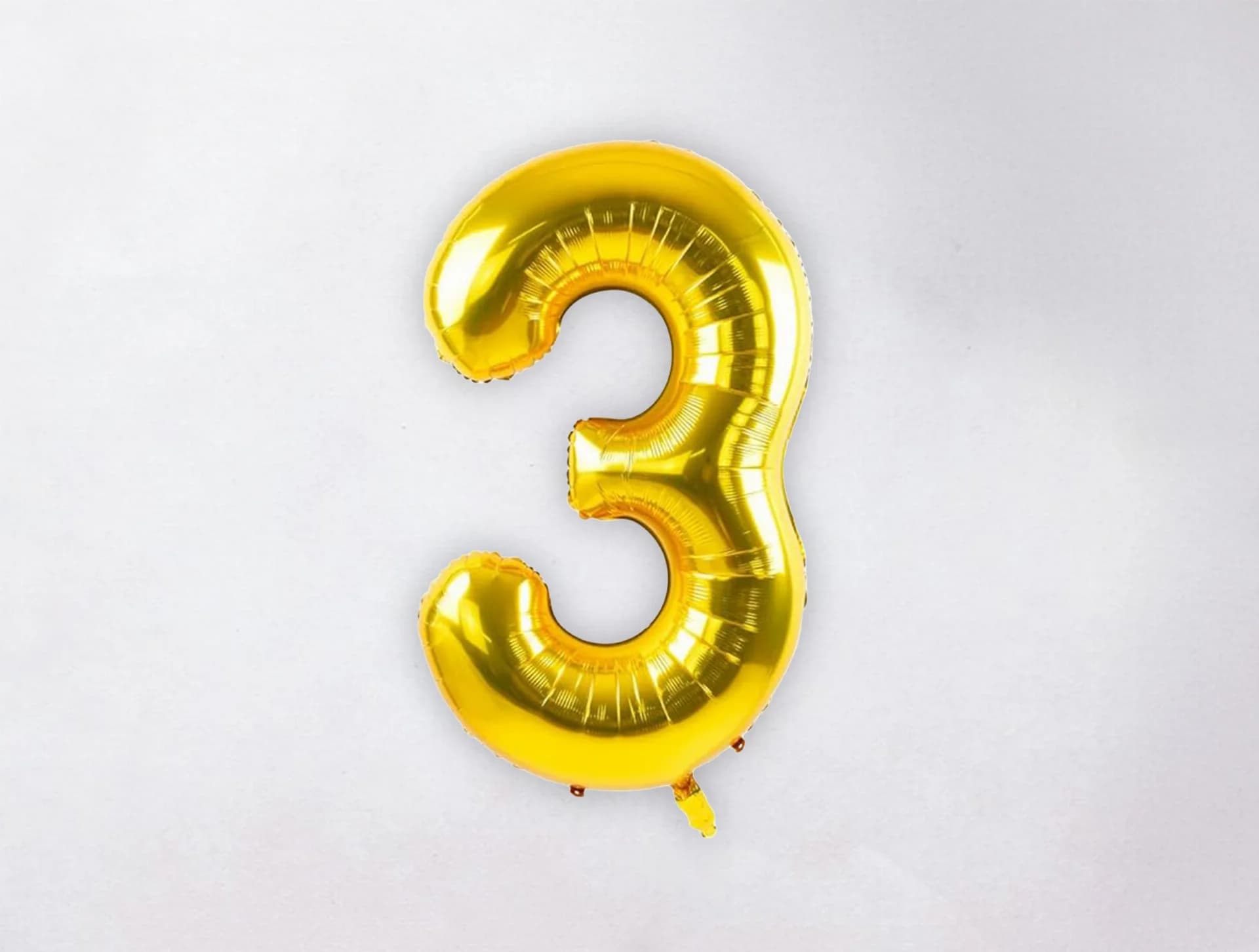 Helium Number Balloon - 3 - Gold