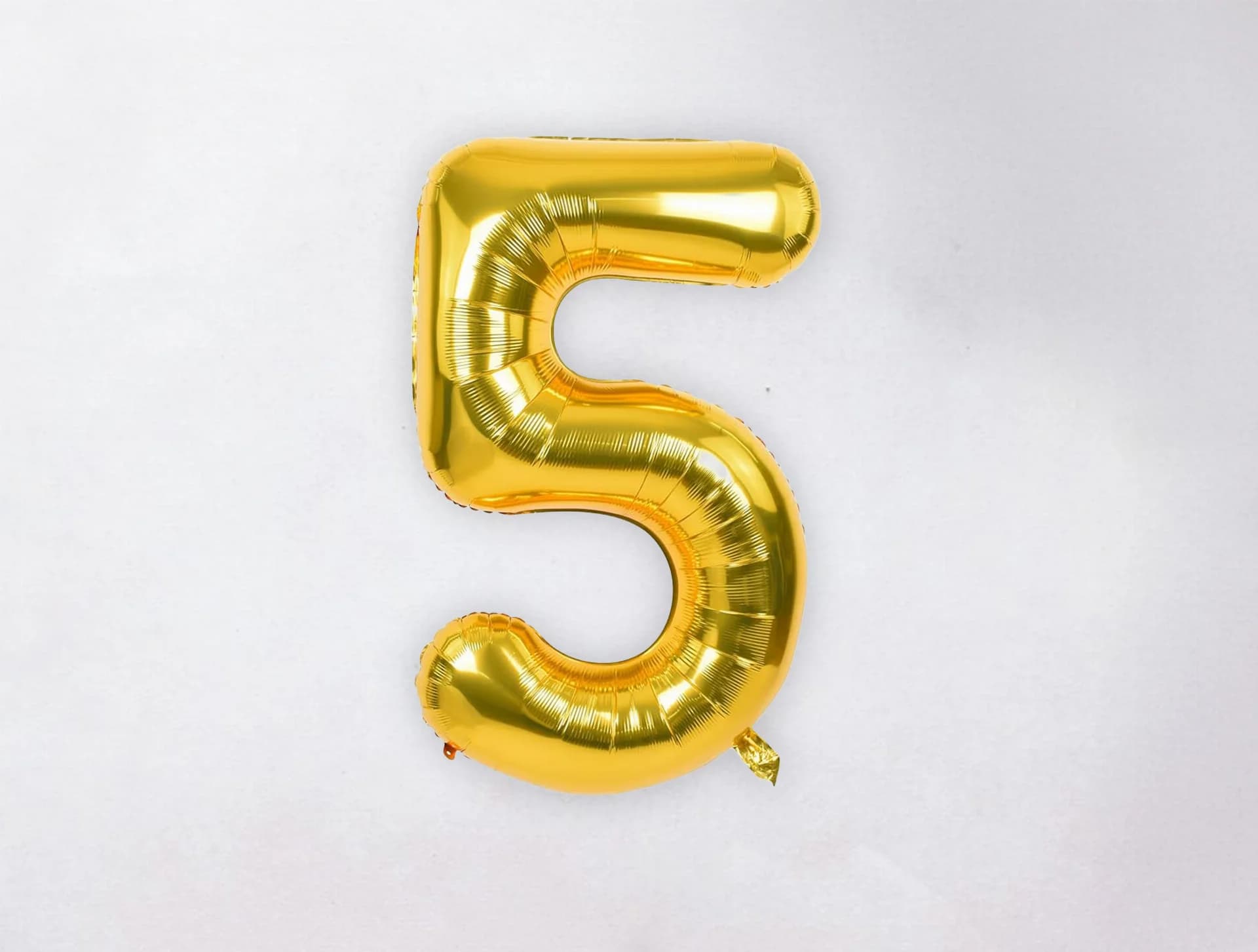 Helium Number Balloon - 5 - Gold
