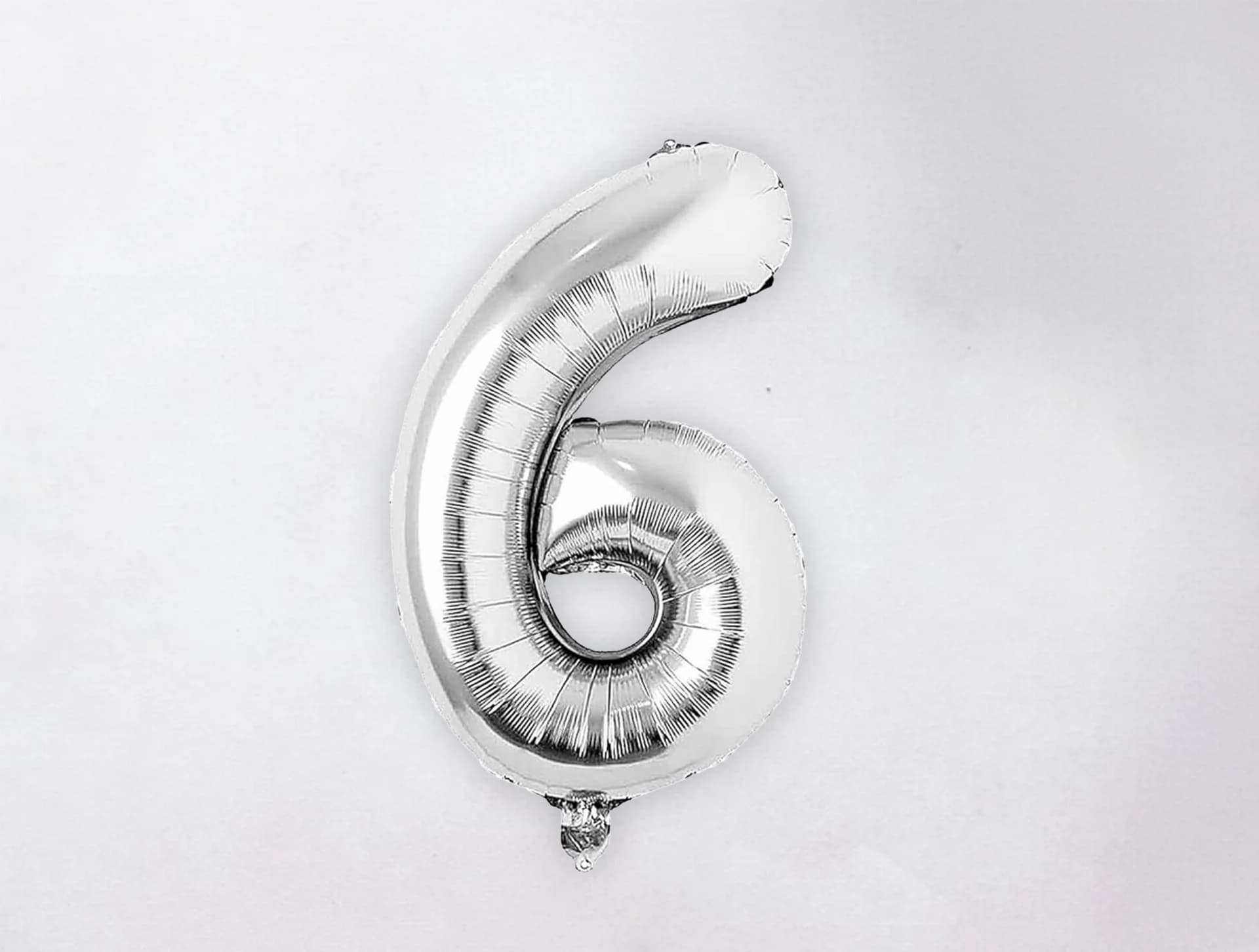 Helium Number Balloon - 6 - Silver
