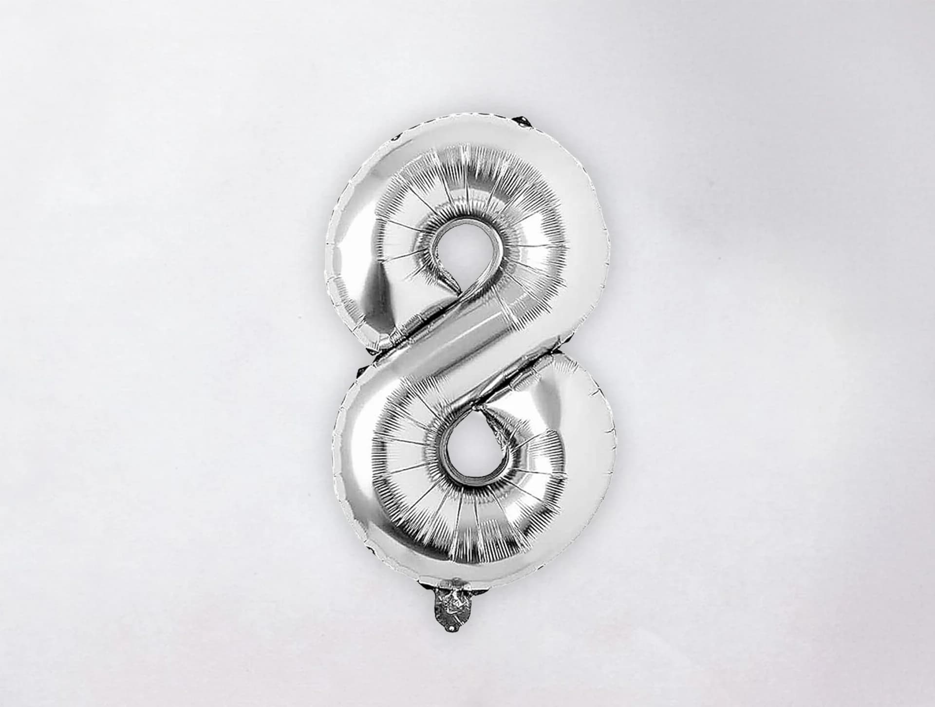 Helium Number Balloon - 8 - Silver