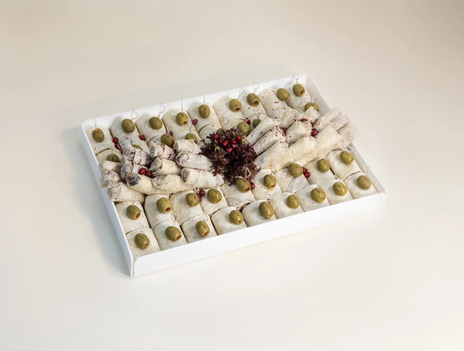 Special Mini Wraps with Saj Roll 60 Pcs in Acrylic Tray