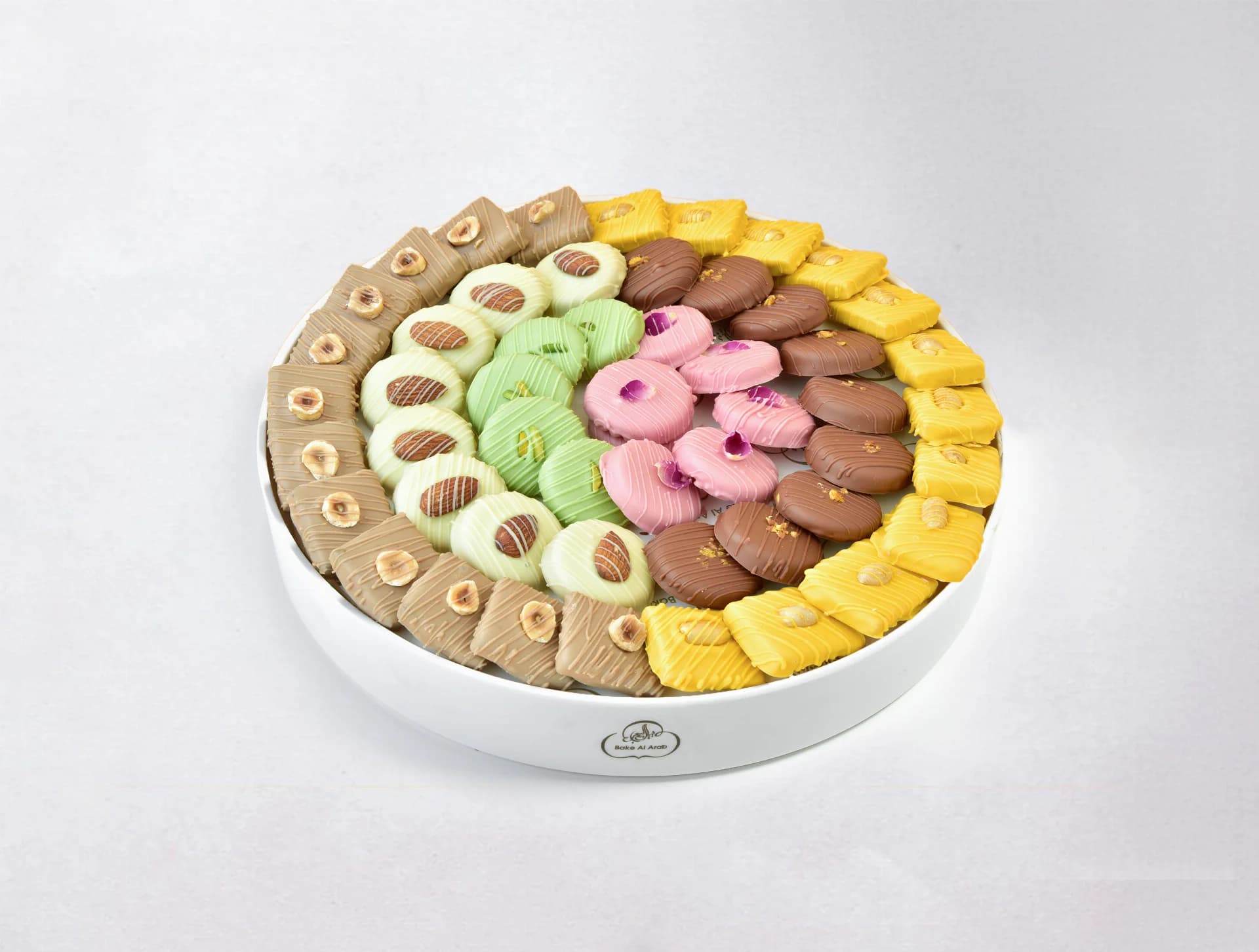 Coffee Sweets Mix White Round Tray (M)