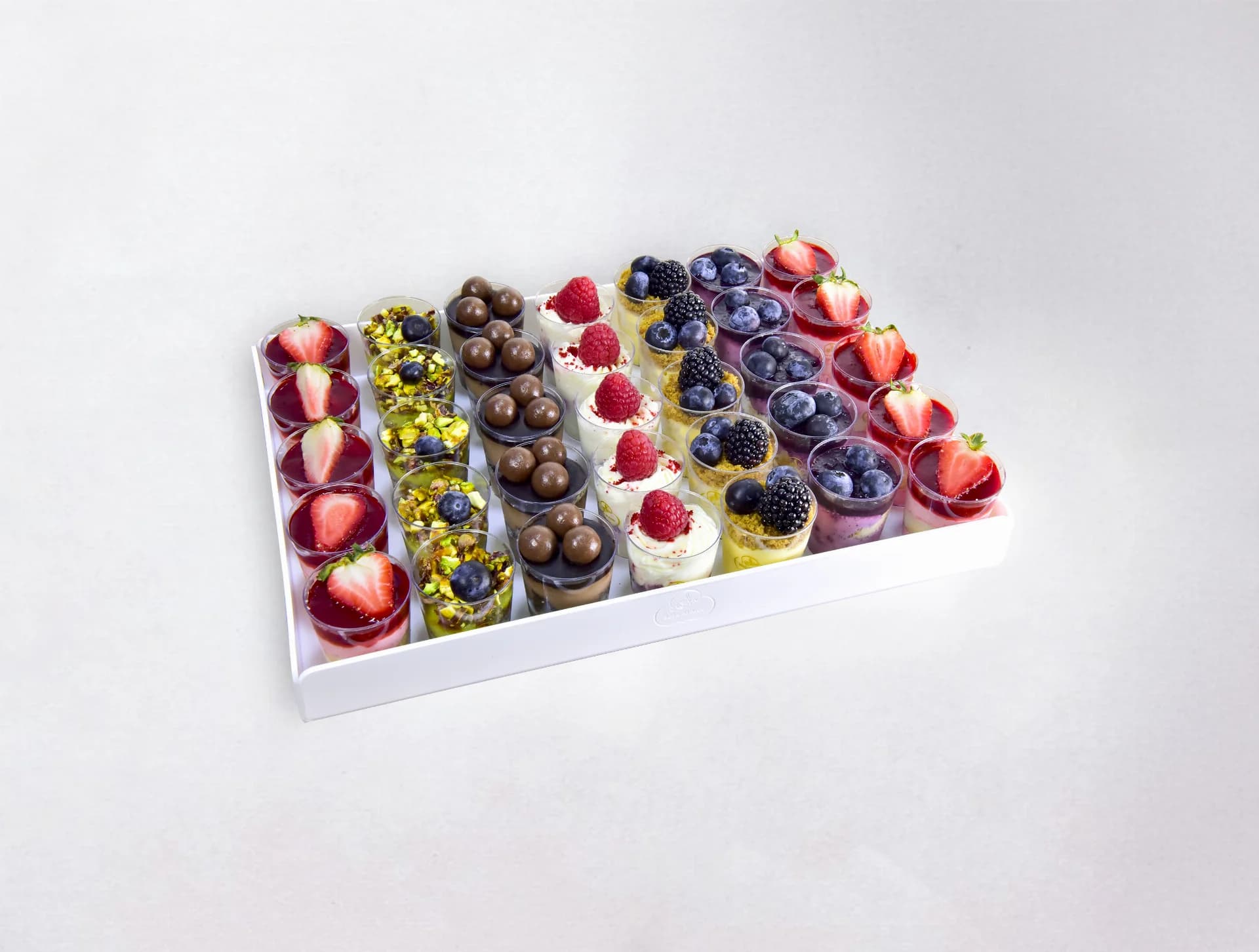 Small Dessert Glass Mix Acrylic Tray 35 Pcs