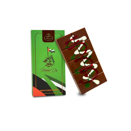 National Day Special Kunafa Pistachio Chocolate Bar 210 Gm